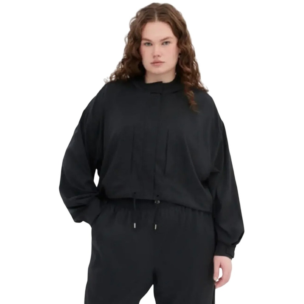 Girlfriend Collective Black Heidi Windbreaker Cropped Hooded Jacket XL NWT - Picture 11 of 11